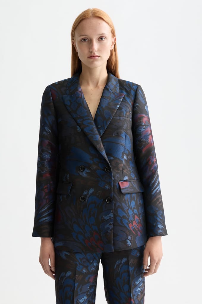 Scotch & Soda Double Breasted Jacquard Blazer Pheasant Größe: M | Blazer Outlet | Damen