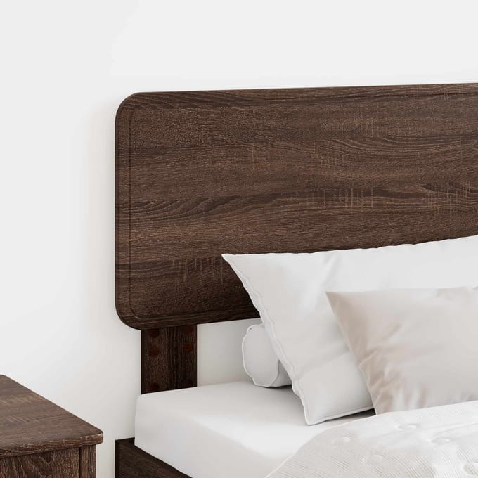 vidaXL - Hoofdbord - Bruin - Eiken - Bewerkt - hout