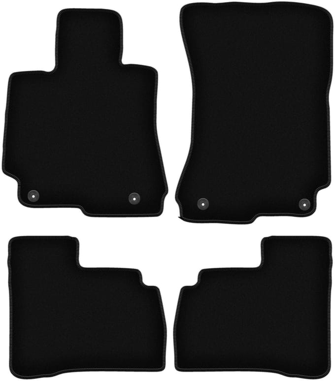 BASIC zwarte veloursmatten voor: Mercedes W221 S-klasse Sedan kort (2005-2013)