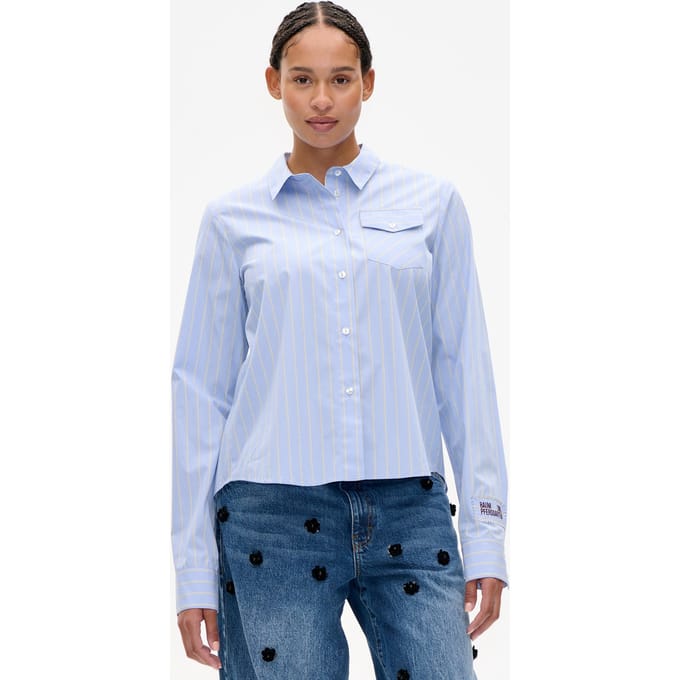 Baum und Pferdgarten Menja Shirt Sky Blue Sunny Stripe Maat: 40 | Longsleeves Outlet | Dames | Blauw