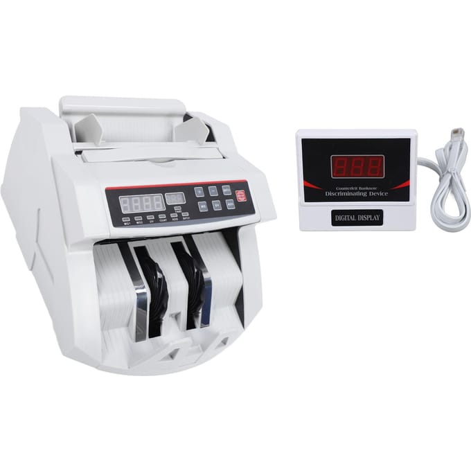 Valsgeld Detector Snelle Detectie Hoge Nauwkeurige Geldtelmachine met LED Display voor US Plug white
