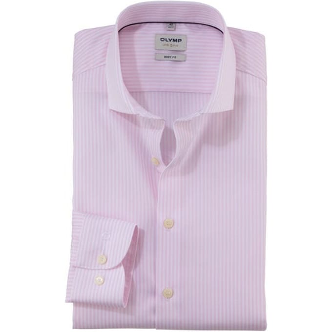 OLYMP Overhemd Level 5 Luxury Stripe Roze - Maat 37 - Heren - Overhemden Formeel
