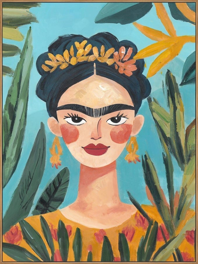 Schilderij met frame Frida Kahlo