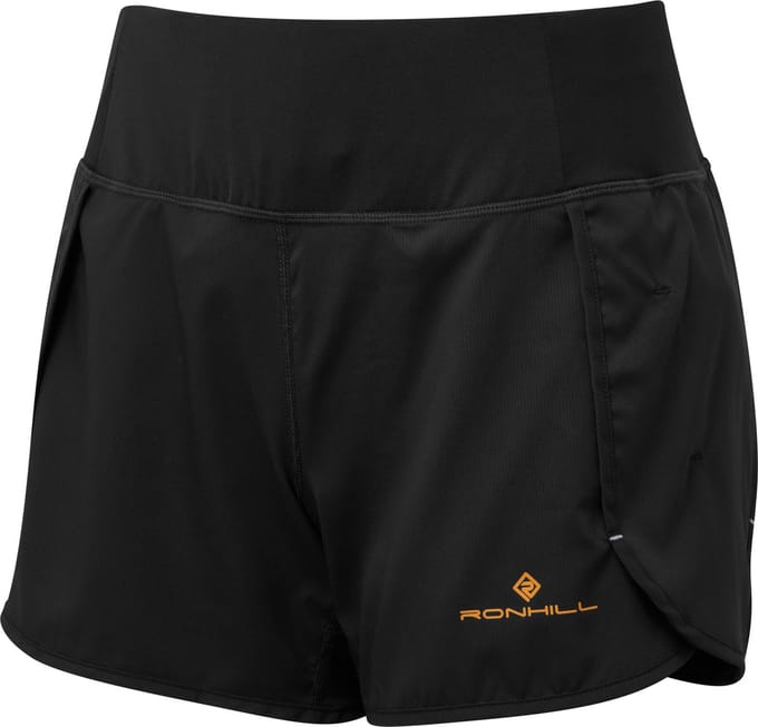 Ronhill - Tech Revive Hardloop Short - Black/Spice - Dames - Maat L