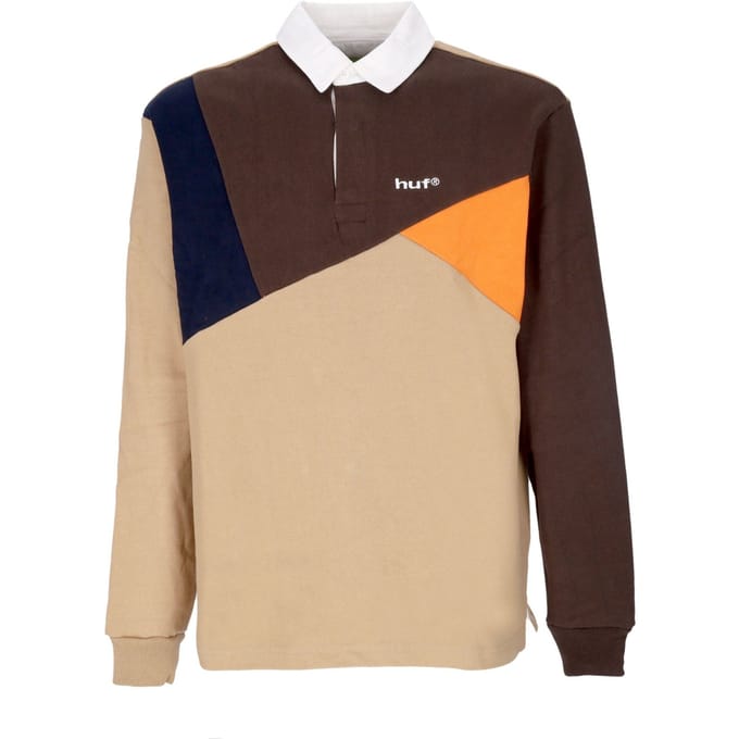 Herenpolo met lange mouwen gemengd L/s gebreide polo kaki