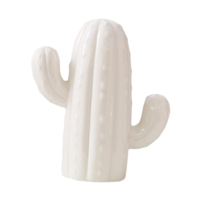 Cactuss Spaarpot Keramische Sculptuur Decoratie Cactuss Standbeeld Ornament voor white