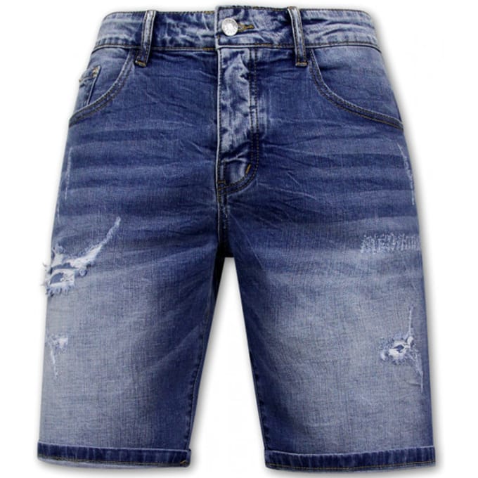 Stretch Korte Broek Heren - Denim Short - Blauw