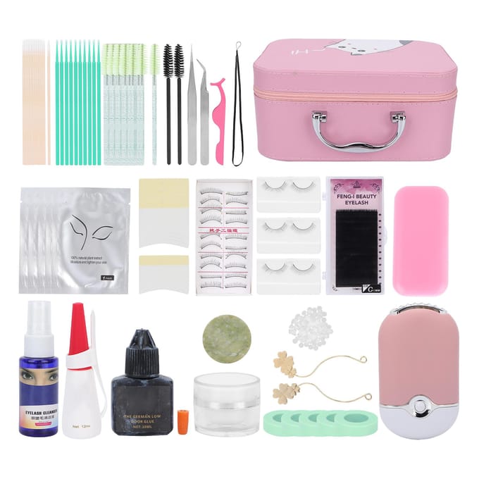Kit d'Exercice Pratique pour Extension de Cils par Greffage Kit d'Outils pour Greffage de Cils pour Débutants white