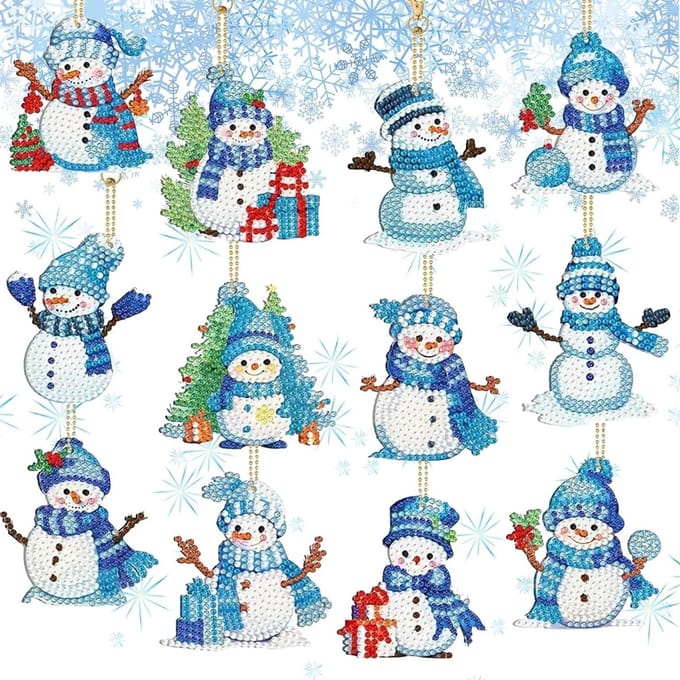Kerstdecoratie set met diamant schilderen, unieke hangers en creatieve hobby materialen