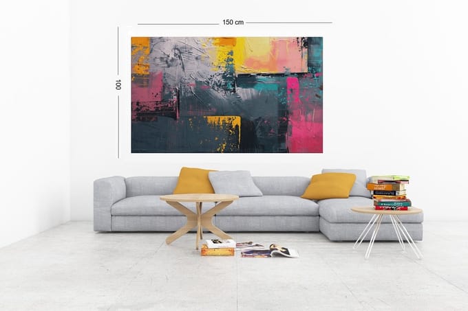 Canvas Schilderij - Abstracte kunst - Kleurrijk - 60x40x2 cm