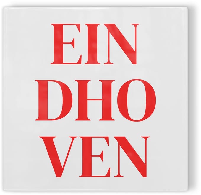 Tegeltje Eindhoven - wit rood - tegeltje stad - tegeltje met tekst