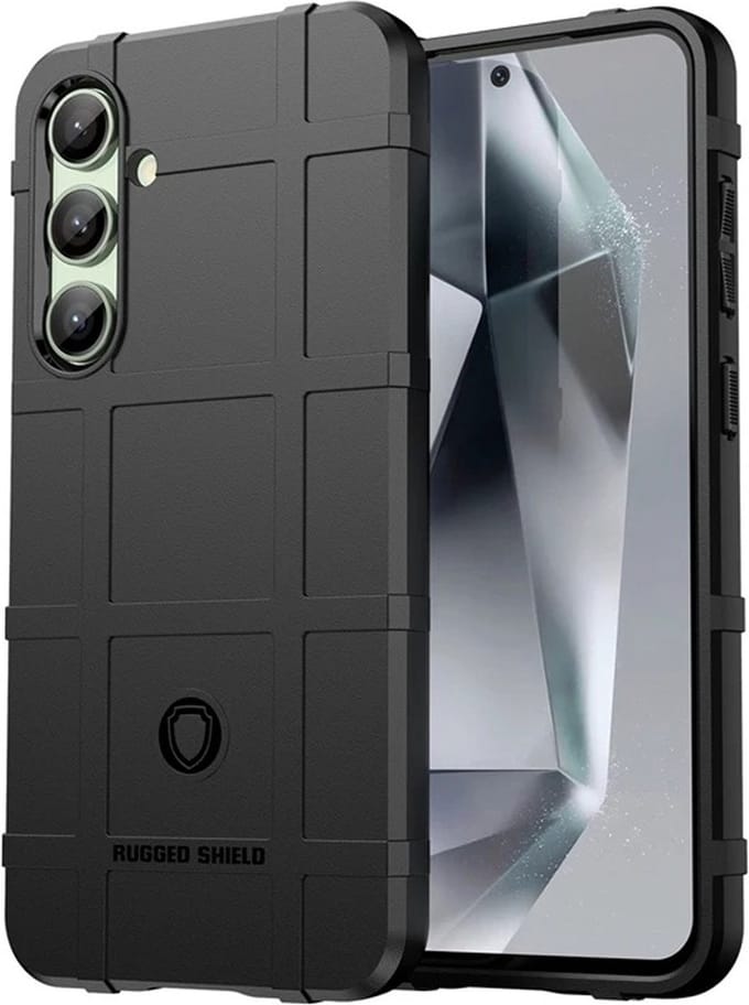 MobyDefend Hoesje - Geschikt voor Samsung Galaxy S24 FE - Rugged Shield TPU Backcover - Zwart