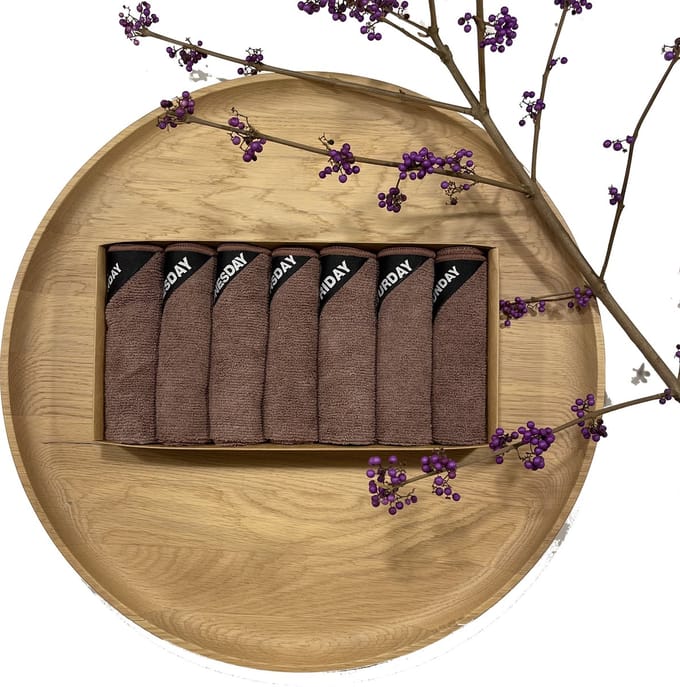 Klud vaatdoek set - 7 dagen - Mauve