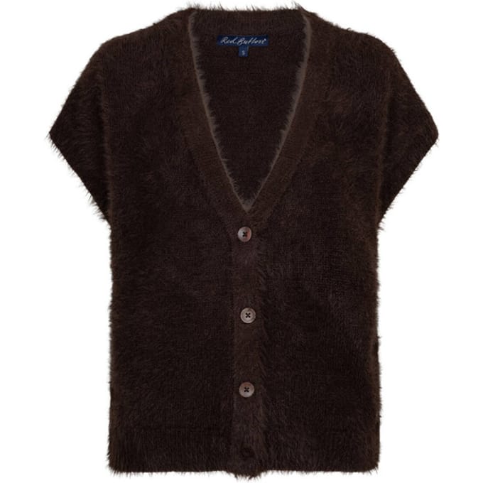 Red Button vest SRB5116 Sleeveless Fuzzy - Espresso