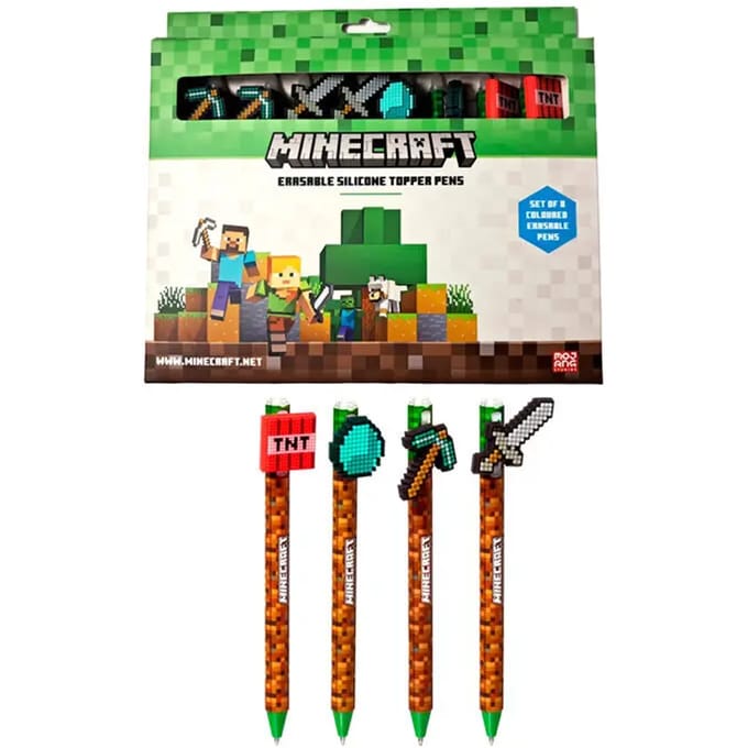 Kleurenschets met uitwisbare inkt Puckator Minecraft (x8)