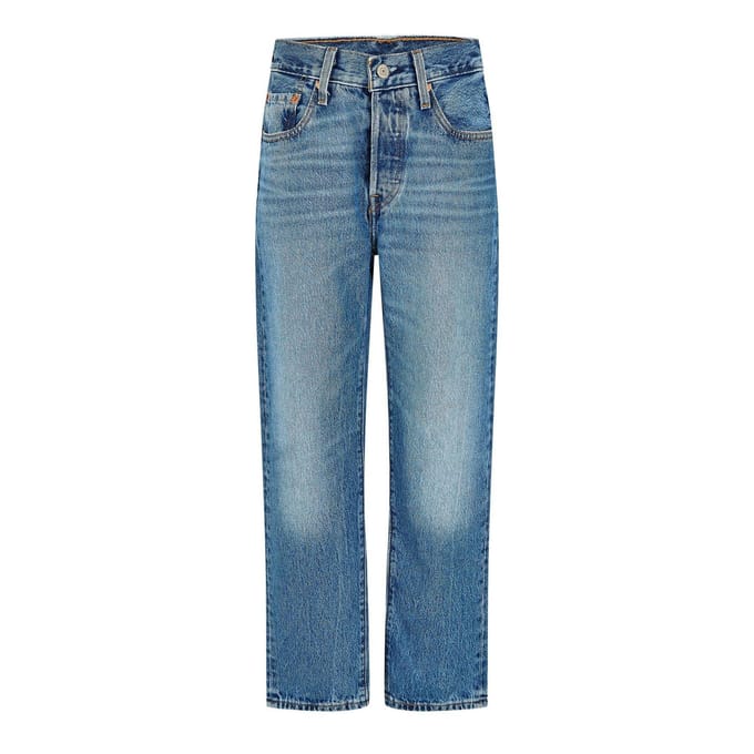 Levis Damesjeans 501 met rechte pijpen en enkellengte (Moet van mij zijn)