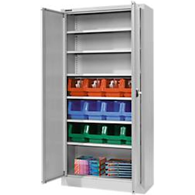 Materiaalkast MSI 2409, met 20 bakken, blank aluminium