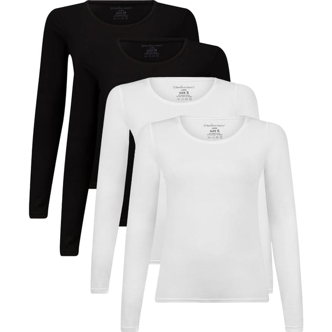 Bamboo basics Lange mouw LARA Verpakking van 4