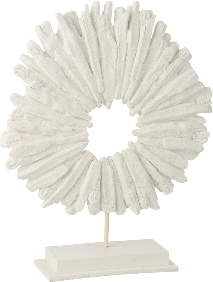 J-Line decoratie Cirkel Rond - polyresin - wit