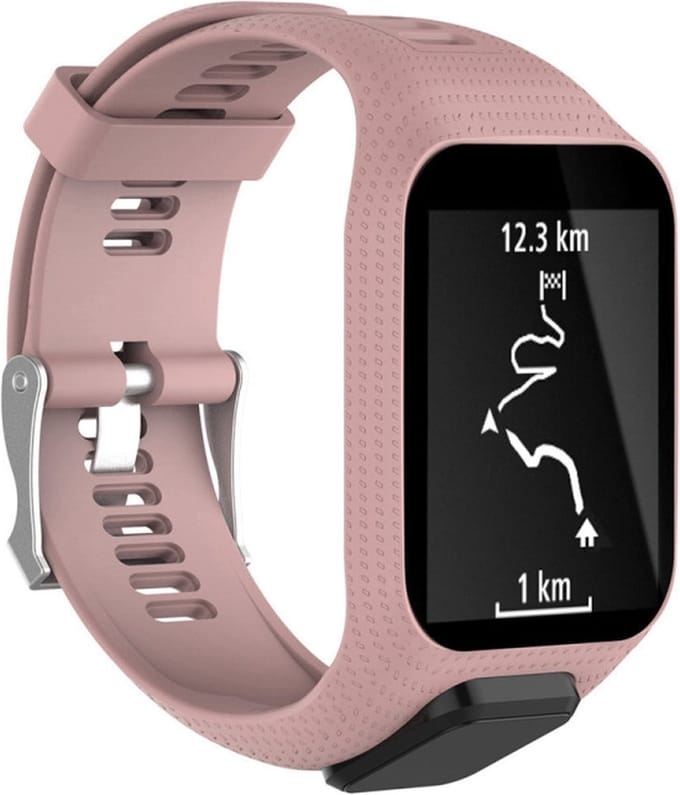 Siliconen bandje - geschikt voor TomTom Runner 2 / Runner 3 / Spark 2 / Spark 3 - roze