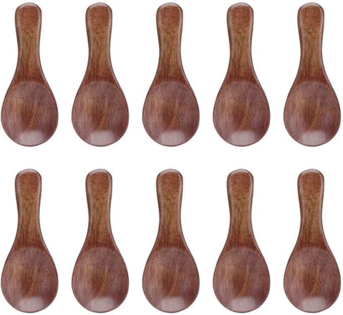 Allecto - Kleine Houten Zout Lepels - Mini Proeverij Lepels - Compact
