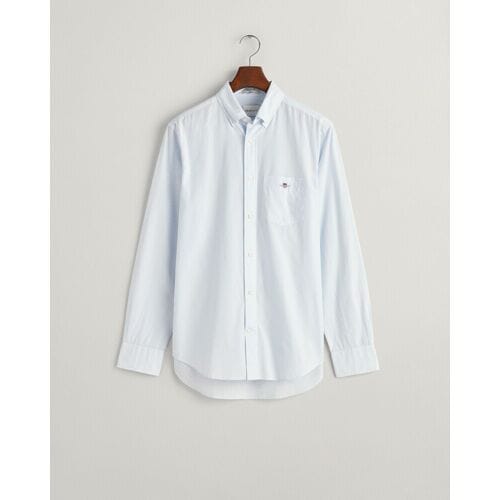 Gant Overhemd Poplin Banker Stripe Button Down Licht Blauw / male