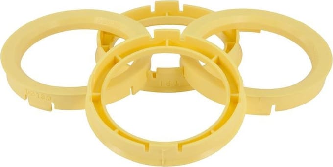 Set TPI Centreerringen - 73.0->58.1mm - Lemon Geel