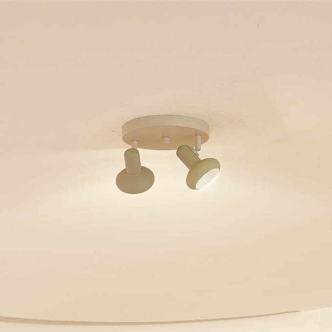 Lindby - buitenspot - 2lichts - IJzer - H: 15 cm - GU10 - beige, lichtgroen