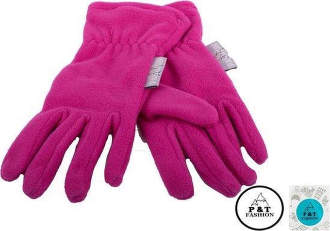P&T Handschoenen Kinderen - Micro Fleece - Framboos - 7-8j
