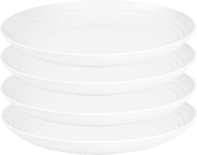 PlasticForte Rond bord/camping bord - 4x - D25 cm - Ivoor wit - kunststof