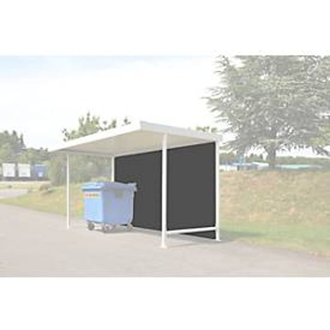 Achterwand voor het daksysteem WSM Leipzig Basic & opbouw, B 4300 mm, trapeziumplaat, gr.w., WSM Leipzig, trapeziumplaat, gr. RAL 9002