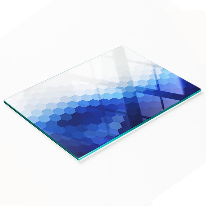 Keukenplank van gehard glas met decoratieve dobbelsteenafbeeldingen, 80x52 cm