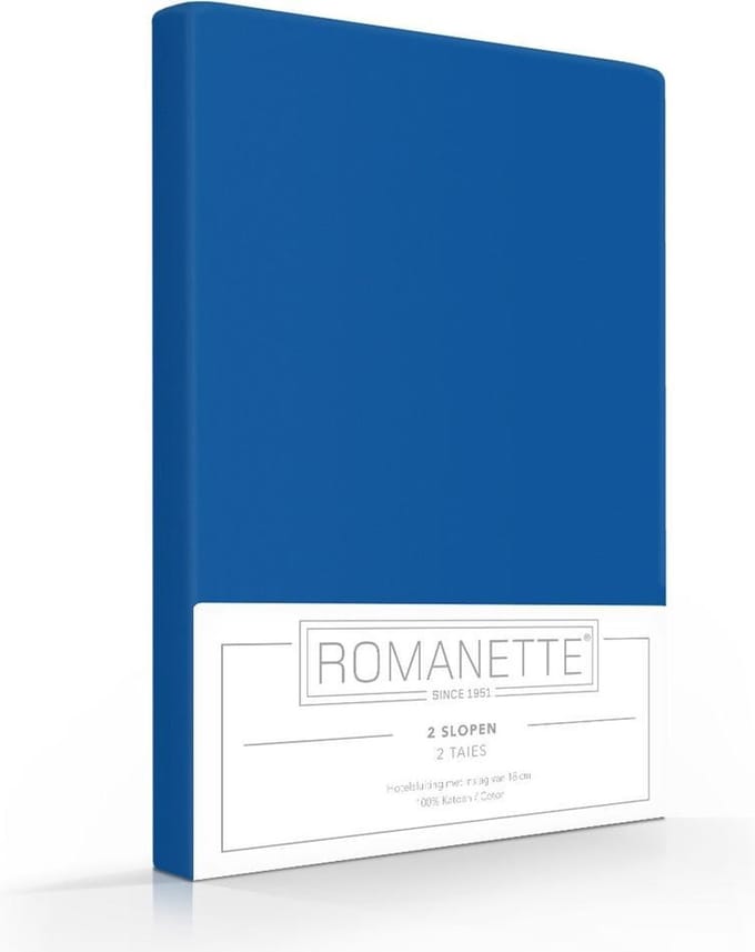 Romanette Slopen 100% Katoen Kobalt 100% Katoen Kussensloop 60x70