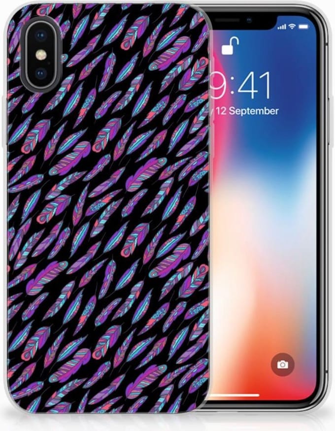 Apple iPhone X | Xs TPU bumper Feathers Color