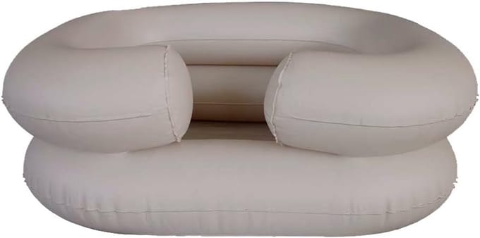 Opblaasbare wasbak voor haar wassen in bed met afvoersysteem en accessoires