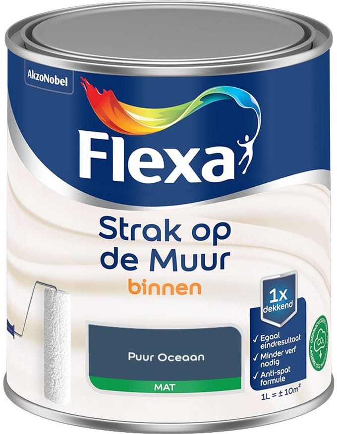 Flexa - Strak Op De Muur Binnen Mat - Puur Oceaan - Mengverf - 1 L