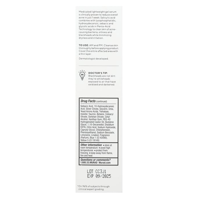 Murad, Soin Acné, Traitement Clarifiant Anti-Acné Outsmart, 1,7 fl oz (50 ml) white