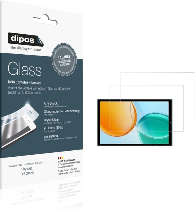 dipos – 2x Pantserfolie geschikt voor Skyegg K16 2026 | 9H Screenprotector