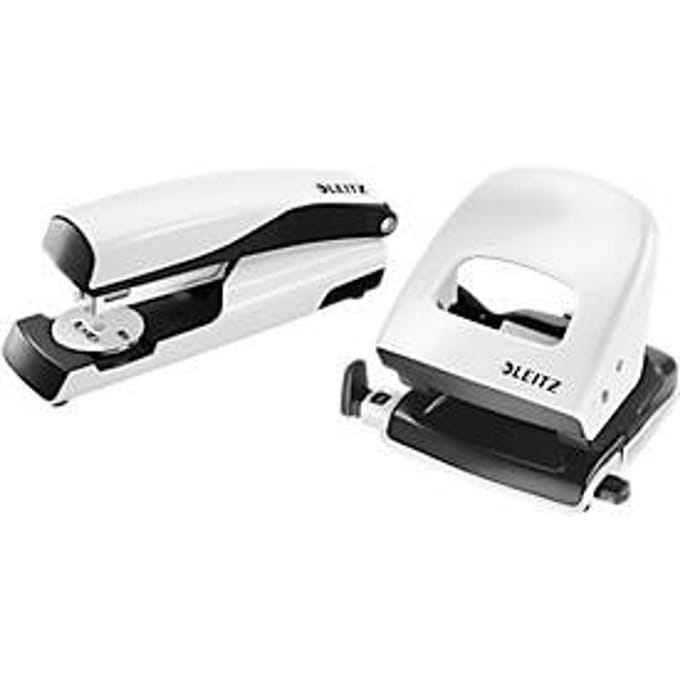 LEITZ® perforator + tafelnietmachine Wow SET, parelwit