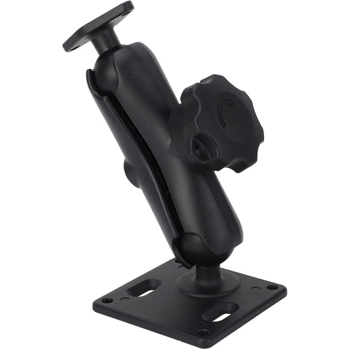 Support à Double Boule de 1,5 Pouce Antivol Bras à Double Douille en Alliage d'Aluminium avec Boule Taille C pour Tablette Sondeur black