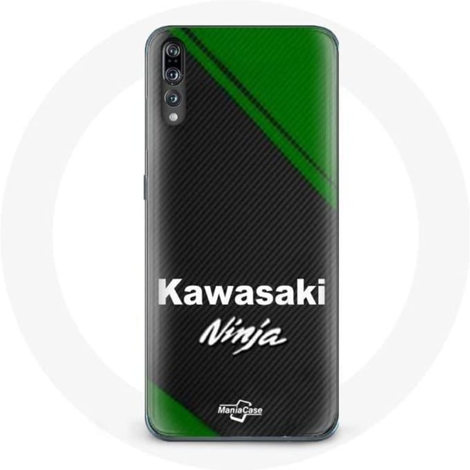 Coque - MANIACASE - Huawei P20 - Noir - Kawasaki Ninja Logo - Souple