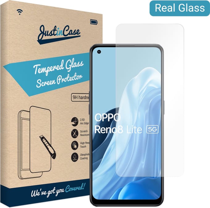 Just in Case screenprotector geschikt voor OPPO Reno8 Lite - Screenprotector Gehard Glas