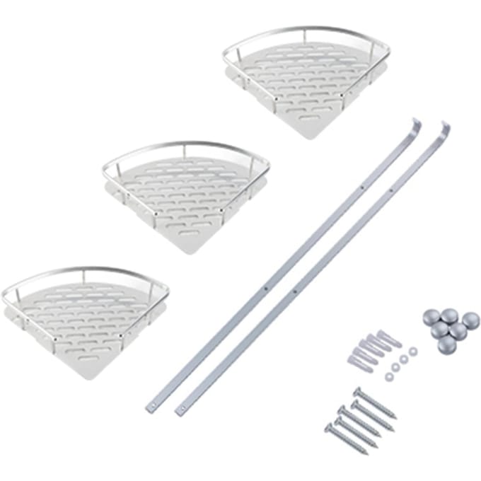 Driehoekig Doucherek Badkamer Muur Hoekrek Opbergorganizer Houder Black white