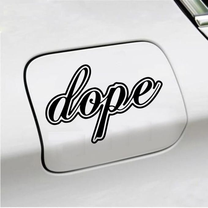Bumpersticker - Dope - 9,7 X 14,8 - Zwart
