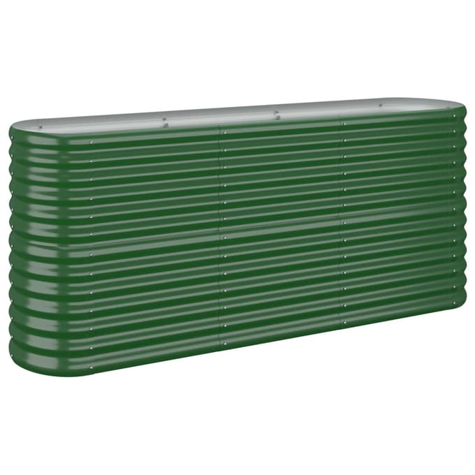 vidaXL - Plantenbak - 152x40x68 - cm - gegalvaniseerd - staal - groen
