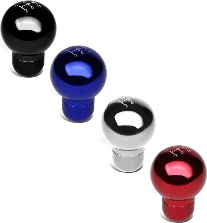 SK-Import Pookknop - 5 Versnellingen - Aluminium - Rood