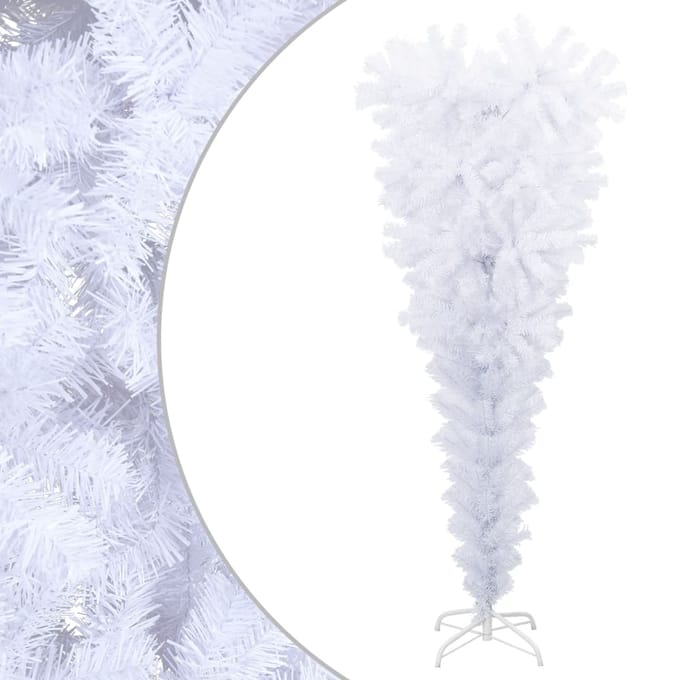 vidaXL - Ondersteboven - kunstkerstboom - PVC, - steel - Wit