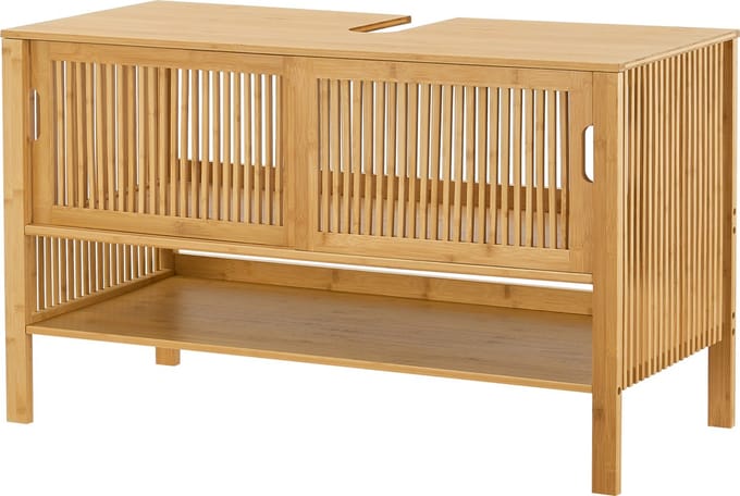 Bamboe wastafelonderkast Hvaler 60x100x45 cm houtkleurig