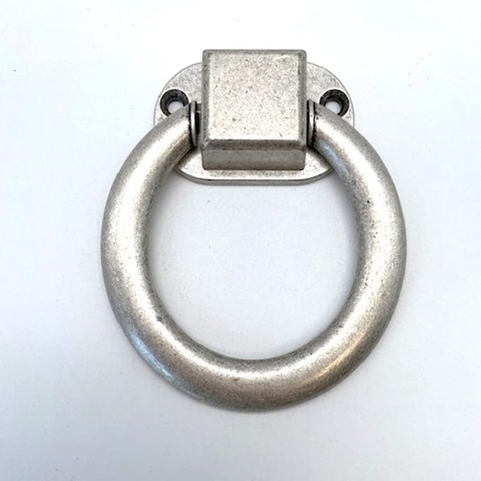 Ringgreep voor stoel antiek zilver 90mm