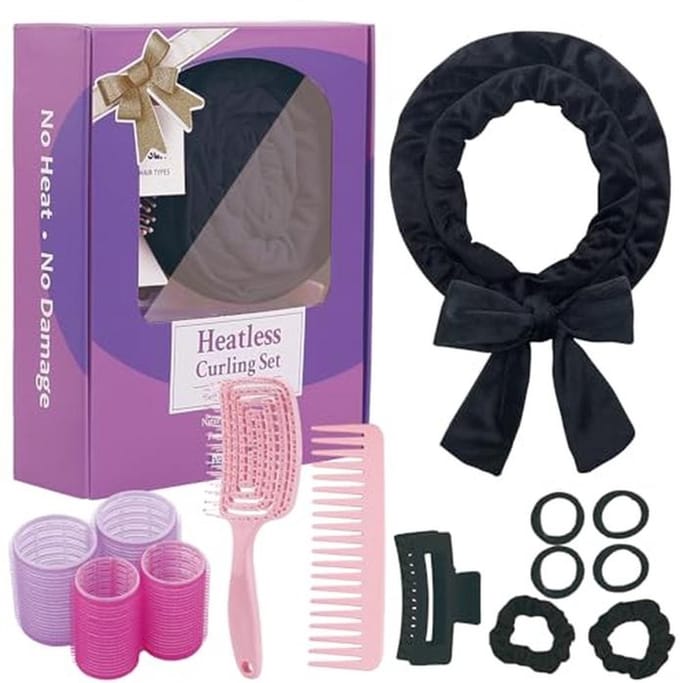 Krullen Hoofdband - Haarrollers - Hitteloos Krullen - Extra Lange Lengte - 177 cm - Paars